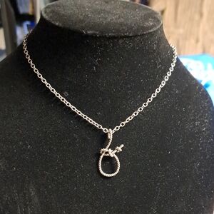 Justin Boots Silver Rope Knot Pendant Necklace